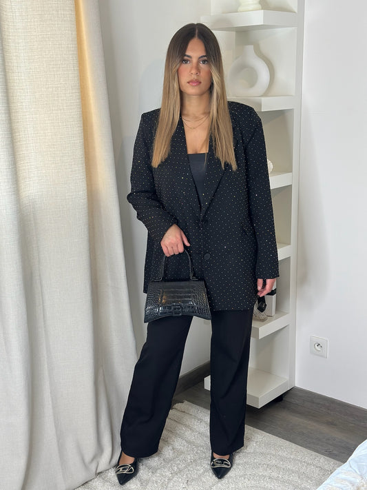 Blazer strass noir