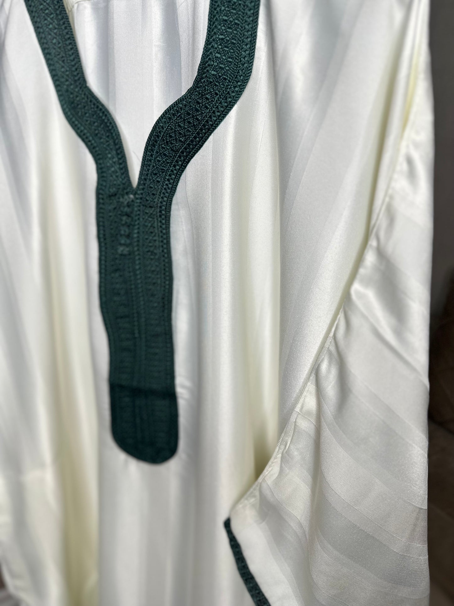 Abaya homme blanche et verte