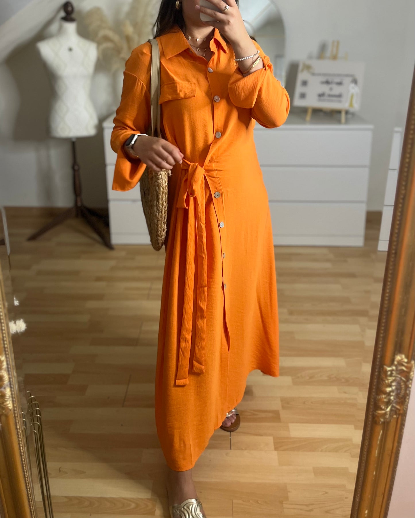 Robe chemise Atacama orange