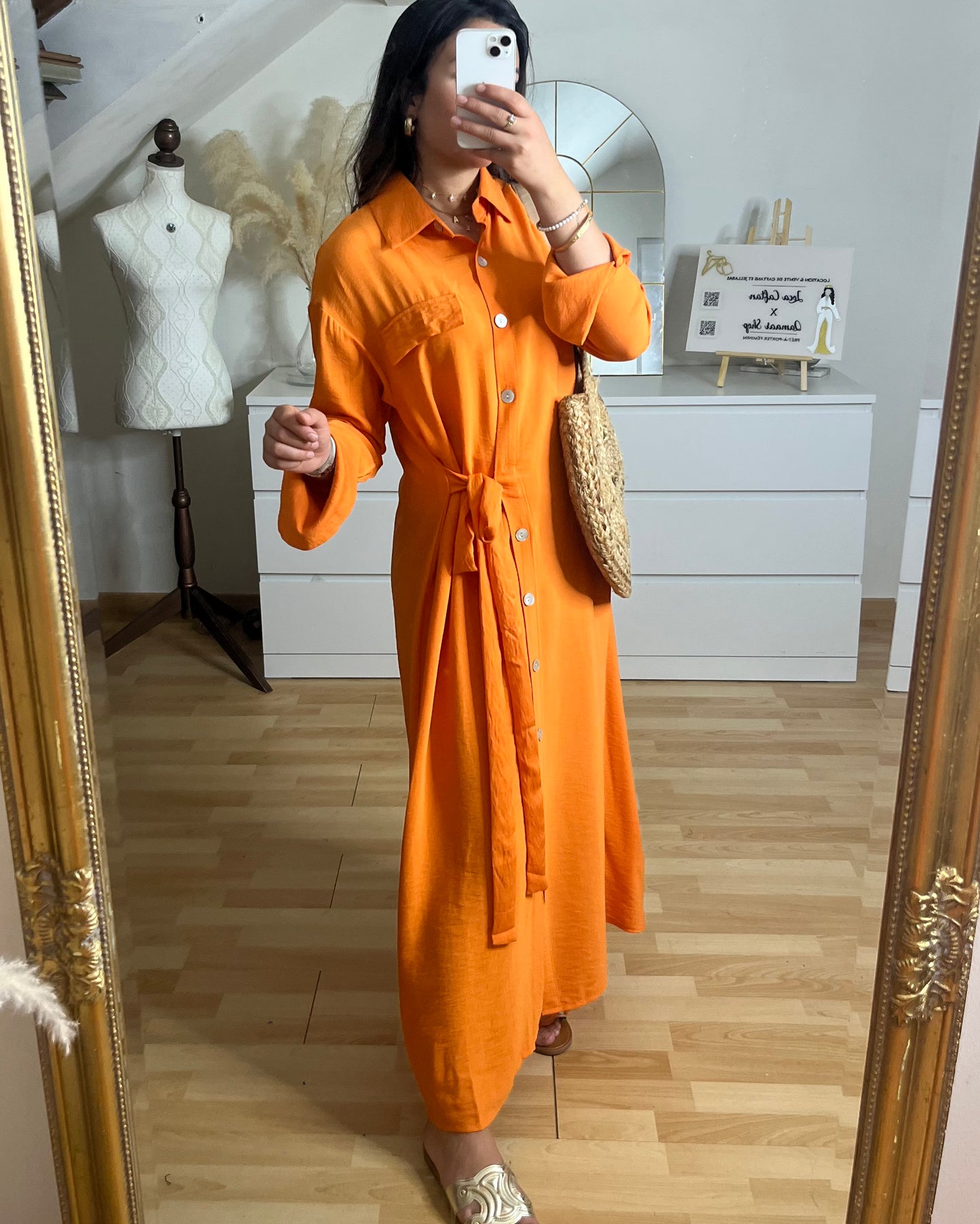 Robe chemise Atacama orange