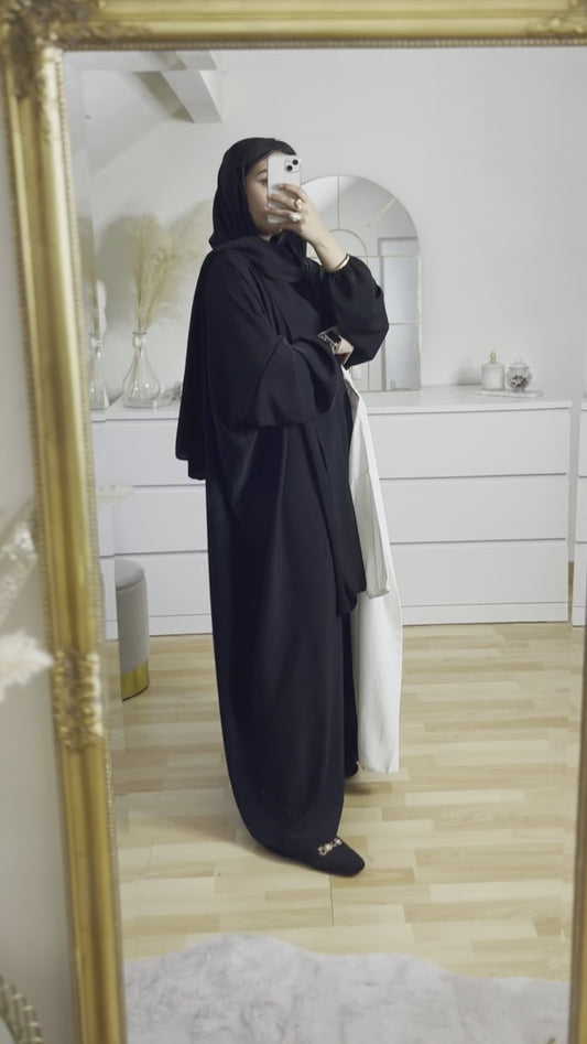 Abaya voile intégré enfant blanche