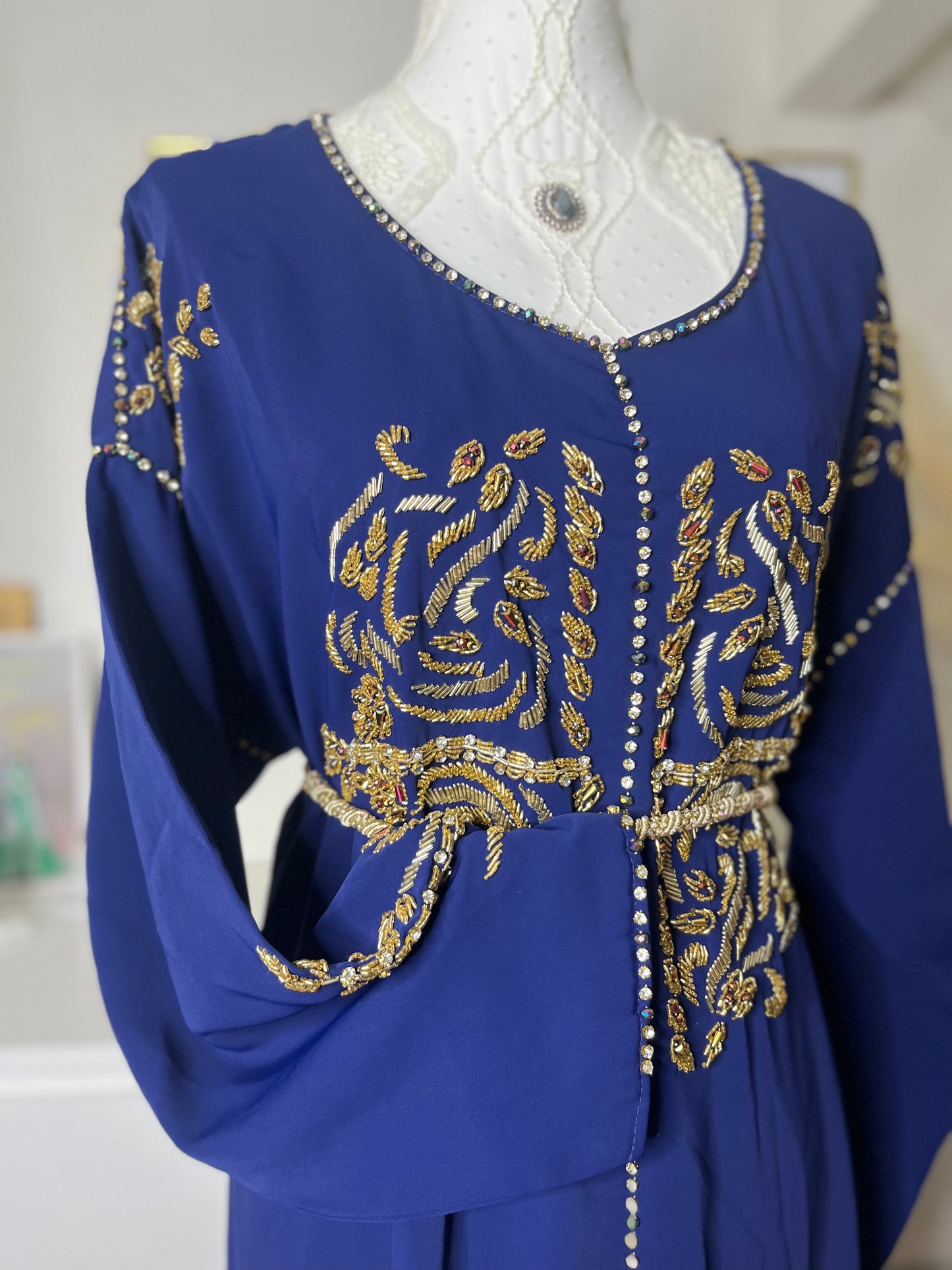 Caftan Maya Bleu marine